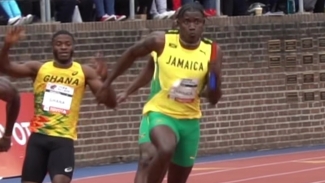 Sandrey Davison ran the anchor leg for Jamaica.