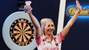 Fallon Sherrock continues making history celebrating televised nine-dart finish