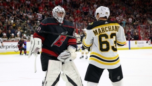 Hurricanes 'not going to get pushed around' by Bruins as rookie goalie steps up