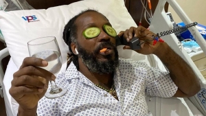 Ailing Chris Gayle hospitalized on Saturday, appears to be in good spirits