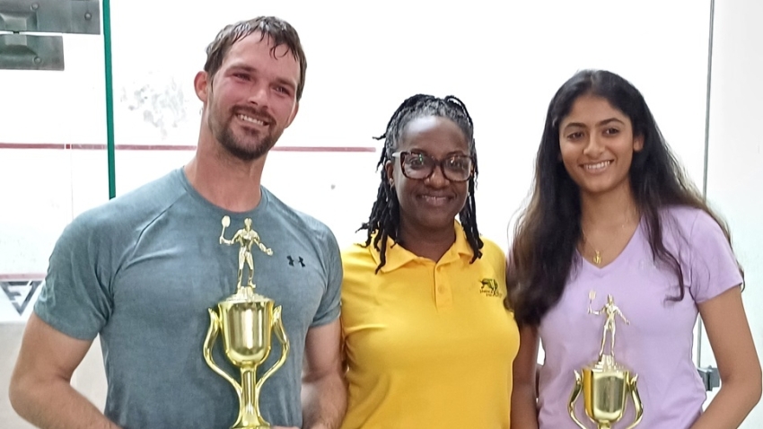 Burrowes and Nallapati crowned champions at inaugural Jamaica Invitational squash tournament