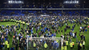 Everton charged by FA over pitch invasions during Crystal Palace win in May