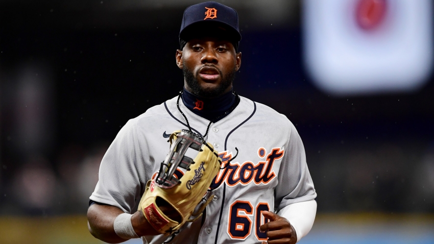 Detroit Tigers' Akil Baddoo looks on during the baseball game