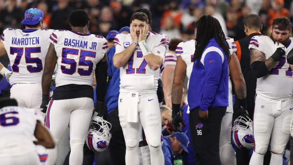 Damar Hamlin: Prayers for stricken Bills star as Josh Allen