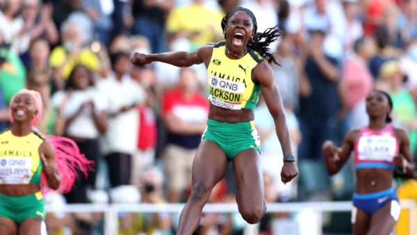 Shericka Jackson runs second fastest time in history for first global title at 2022 World Championships