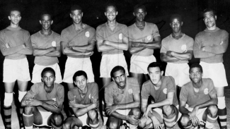 Frank Brown (standing second from right) as a member of the Reggae Boyz in 1964.