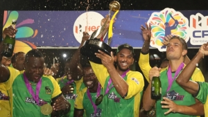 The Jamaica Tallawahs celebrating their 2022 title.