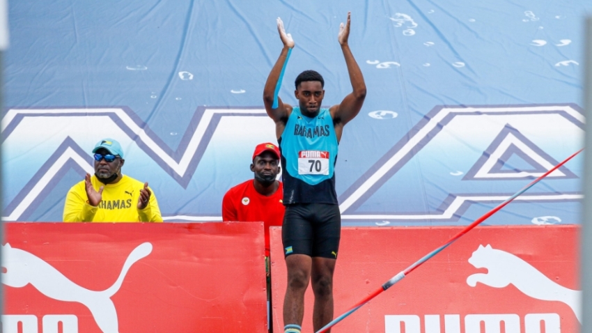 Bahamian Keyshawn Strachan sets new national record to win javelin title at 2023 Texas Relays