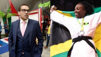 Trinidadian Sports Lawyer Dr. Emir Crowne (left) and Olympian Judoka Ebony Drysdale-Daley.