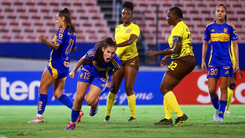 Tough going: Ja's Frazsiers Whip mauled 7-1 by Mexico's Tigres UANL in Women's Champions Cup