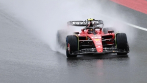 Ferrari driver Carlos Sainz fastest in practice at rain-soaked Spa-Francorchamps