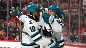NHL: Sharks defeat Devils for 1st road win of season