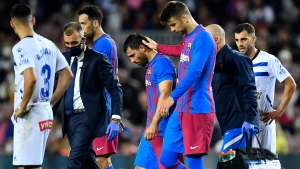 Aguero forced off in first Camp Nou start for Barcelona