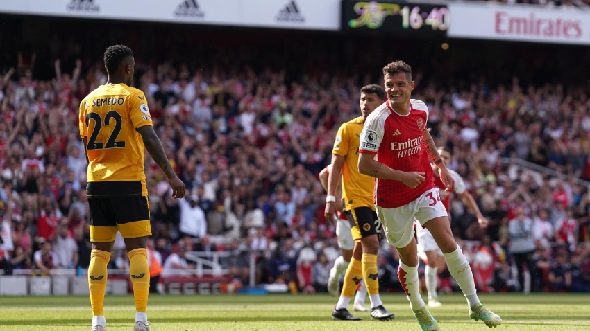 Granit Xhaka hits brace as Arsenal end season with big win over Wolves