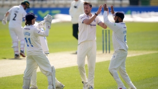 Steve Smith gets a good view as team-mate Ollie Robinson shines for Sussex