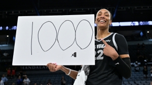 Aces star Wilson has first 1,000-point season in WNBA