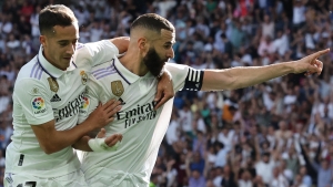 Real Madrid 4-2 Almeria: Benzema hits first-half hat-trick to cut Barca&#039;s lead