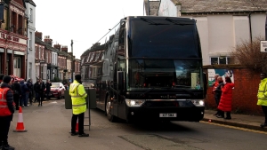 Manchester United team bus damaged en route to Anfield