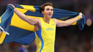 Duplantis claims pole vault world record in successful gold medal defence