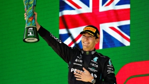 Russell lost for words after maiden Formula One win as Hamilton hails Mercedes team-mate