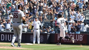 Stanton homer ends Yankees&#039; historic no-hit streak against Astros