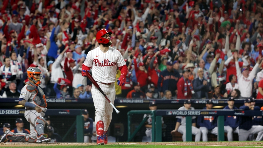 Phillies slug five home runs to take World Series lead against Astros