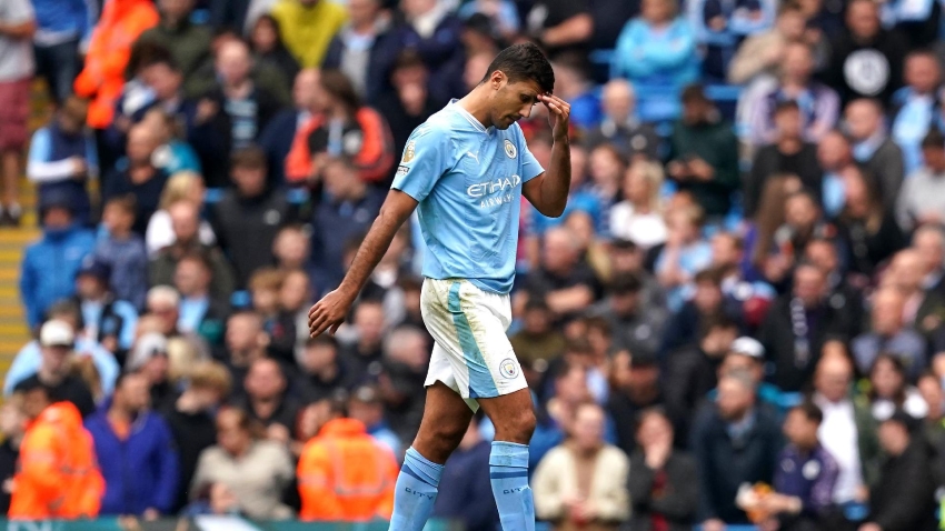 Pep Guardiola unhappy at Rodri for red card in Man City win