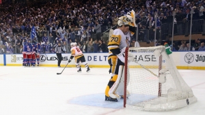 Crosby backs Domingue as Rangers tie up series with Penguins