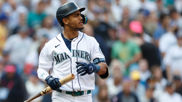 Infielder Alex Rodriguez of the Seattle Mariners sets to bat. (Al