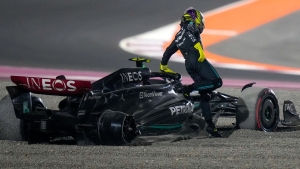 Lewis Hamilton and George Russell vent anger on radio after collision in Qatar