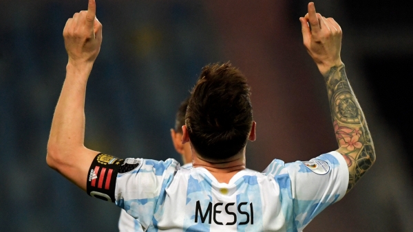 Messi equals Pele record as top-scoring player for a South American nation