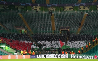 Celtic fans defy club and display Palestine flags at Atletico Madrid match