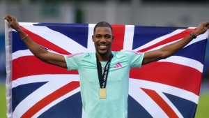 Zharnel Hughes reveals hospital trip after completing sprint double