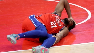 NBA MVP candidate Embiid to have MRI after injuring knee in worrying sight for 76ers