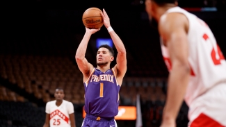 &#039;We homies now&#039; – Suns star Booker cools off after being irked by Raptors mascot