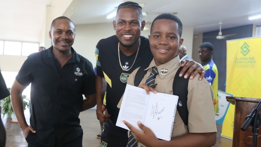 Reggae Boyz captain and JustBet ambassador Andre Blake donates JMD$500,000 to Clarendon College in support of athletic development