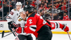 NHL: Blackhawks star rookie Bedard injured in loss to Devils
