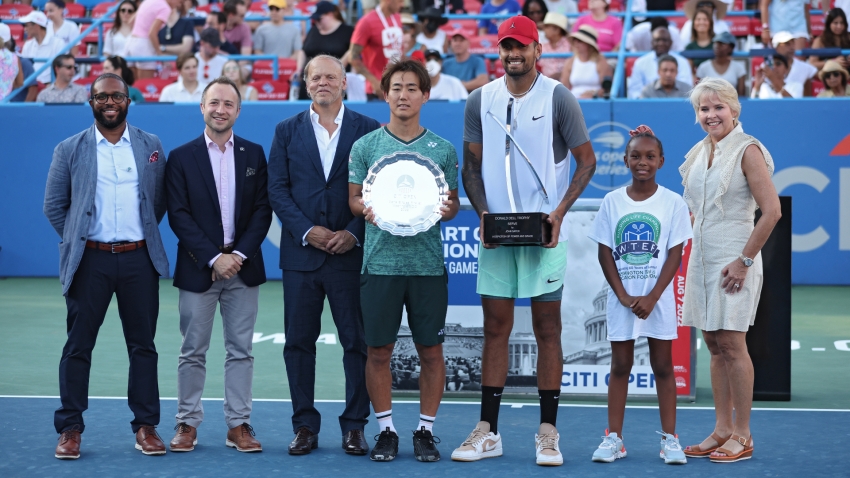 Nick Kyrgios wins the singles and doubles titles at the Washington Open