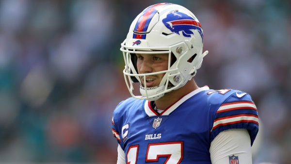 Bills QB Allen returns to practice, questionable for Sunday