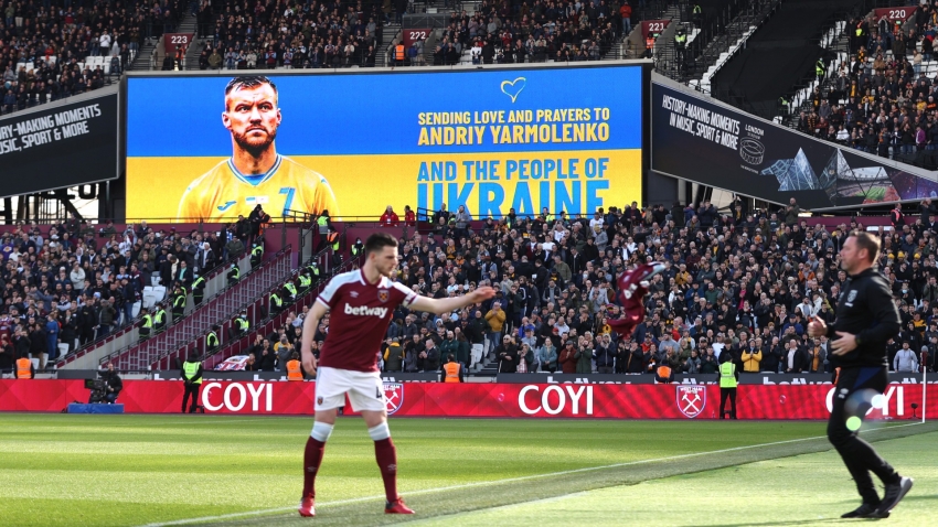 Rice reveals West Ham support for absent Ukraine forward Yarmolenko