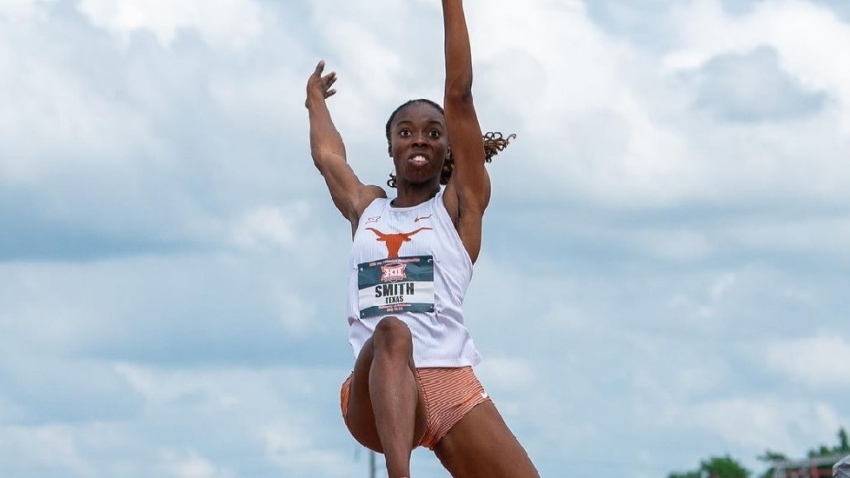 With her final leap of 6.88m, Jamaica&#039;s Ackelia Smith wins long jump gold for Texas at NCAA Outdoor championships