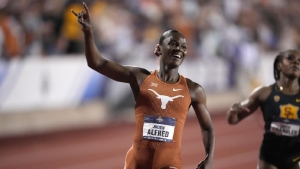 Alfred won gold medals in the 4x100m relay, 100m and 200m to accomplish perfect end to her collegiate career.