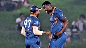 Allen clubs 47, Brathwaite takes four wickets in Kandy Falcons&#039; 10-run win over Jaffna Kings