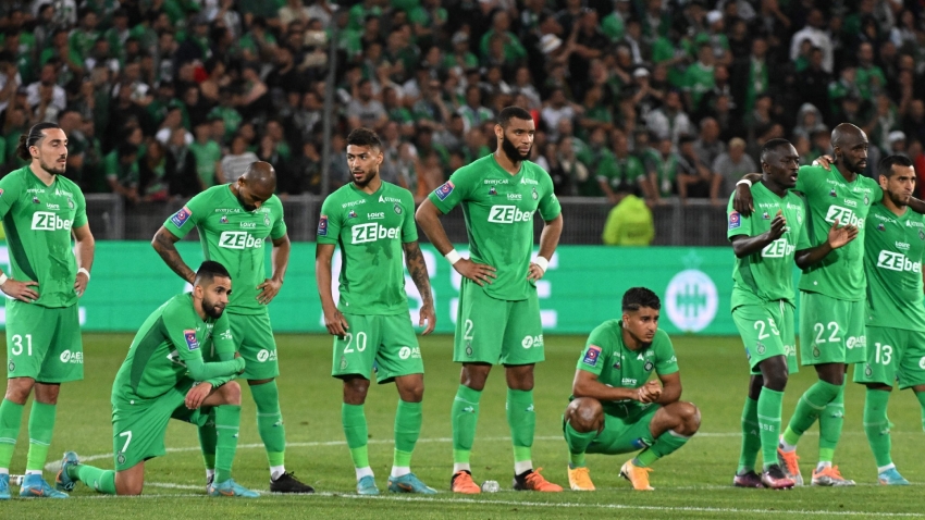 Saint-Etienne hit for six and reduced to eight men in club-record defeat