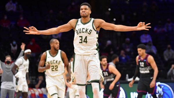 Giannis&#039; Bucks rally to stop streaking 76ers in OT, Harden&#039;s 40-point triple-double lifts Nets