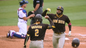 Tatis homers again as Padres rally past Dodgers in epic marathon, Bumgarner throws seven-inning no-hitter
