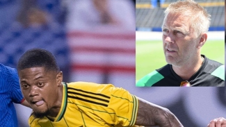 Reggae Boyz winger Leon Bailey in Concacaf Gold Cup action against United States. (Inset) Head Coach Heimir Hallgrimsson
