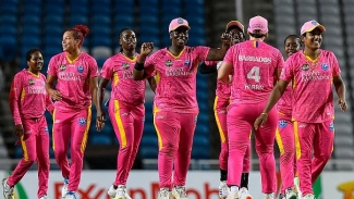 Barbados Royals celebrate victory over Guyana Amazon Warriors.