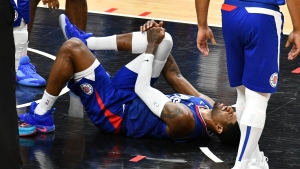 George exits Clippers loss with concerning right leg injury
