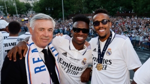 Ancelotti being teased by Real Madrid players over Brazil job links